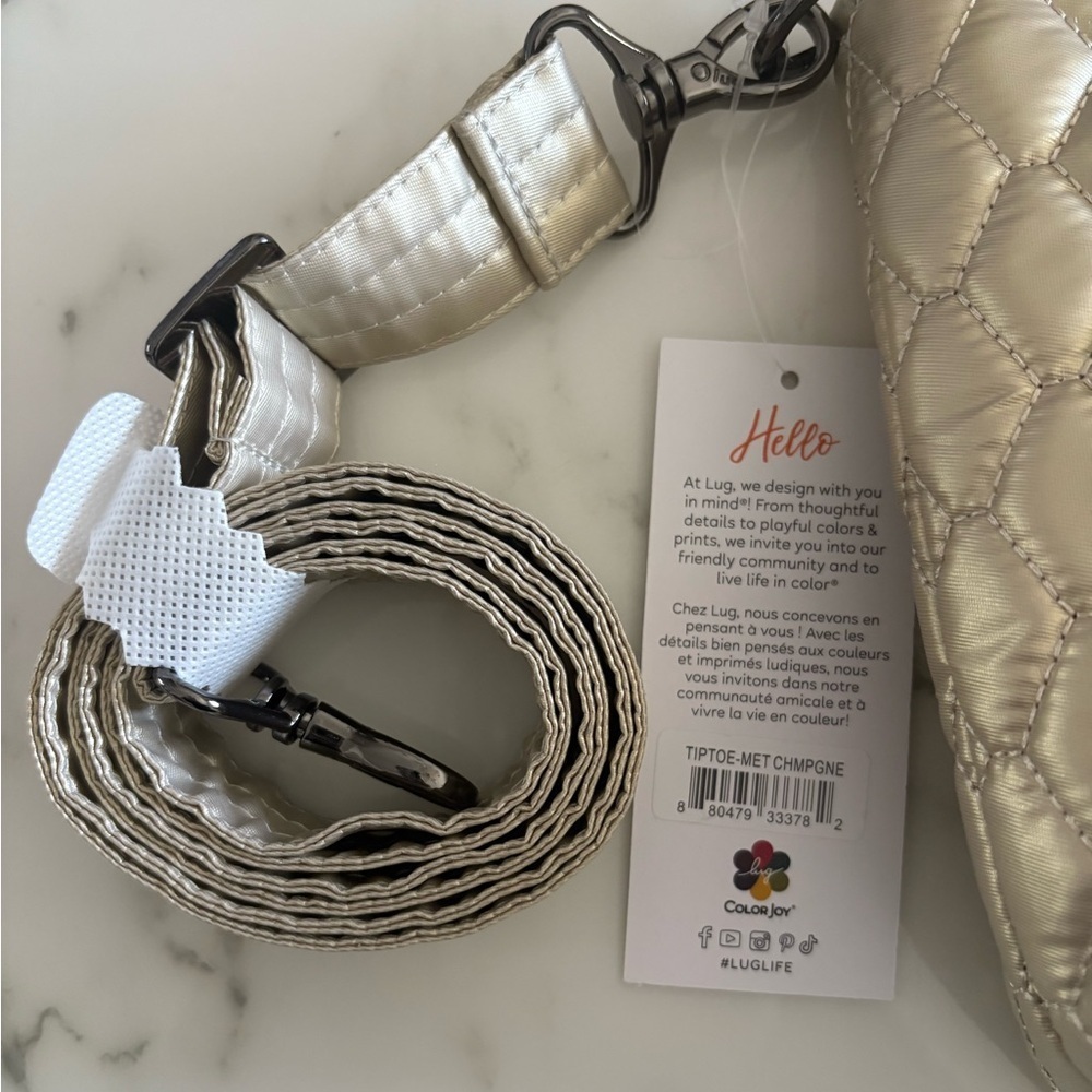 NWT LUG tip toe tote bag champagne gold - Picture 6 of 12